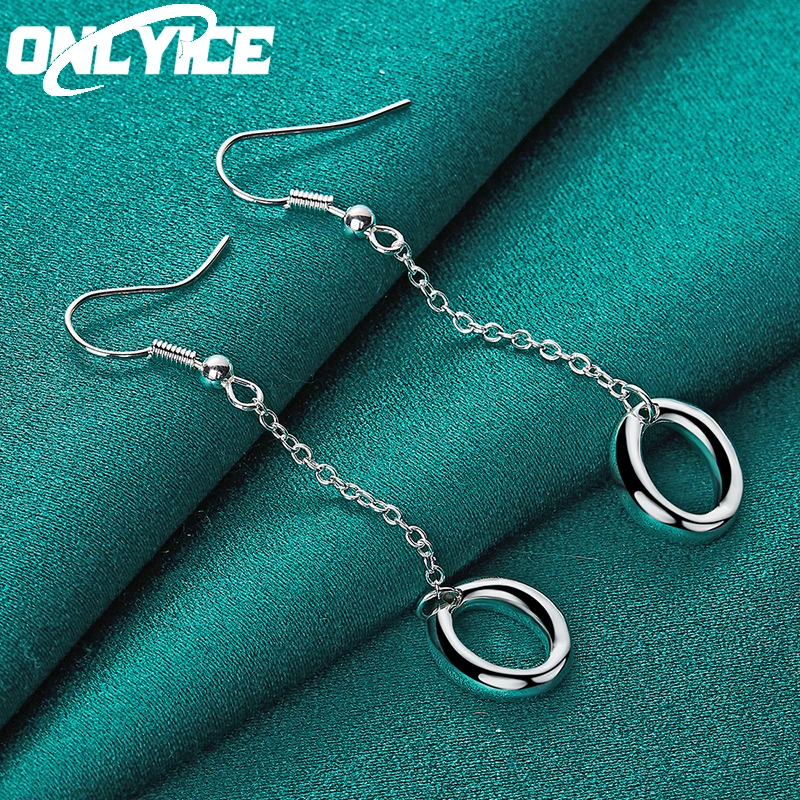 New 925 Sterling Silver Earrings Fashion Party Jewelry Woman Wedding O Long Chain Round Circle Drop Earrings Christmas Gifts
New 925 Sterling Silver Earrings Fashion Party Jewelry Woman Wedding O Long Chain Round Circle Drop Earrings Christmas Gifts