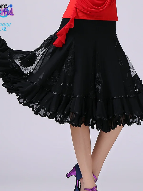 Ballroom Dance Costume Skirt Modern Standard Waltz Dancer Half Dress Latin Salsa Cha Cha Big Swing Elastic Waistband
Ballroom Dance Costume Skirt Modern Standard Waltz Dancer Half Dress Latin Salsa Cha Cha Big Swing Elastic Waistband
