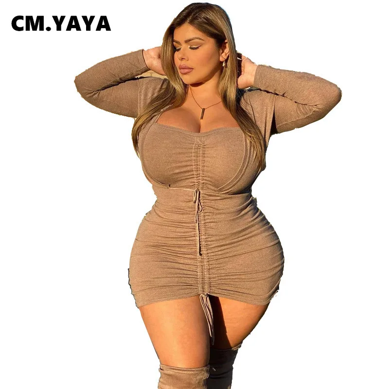 Облегающие эластичные мини-платья CM.YAYA с длинным рукавом и квадратным вырезом, Офисная уличная одежда, весна 2021
Облегающие эластичные мини-платья CM.YAYA с длинным рукавом и квадратным вырезом, Офисная уличная одежда, весна 2021