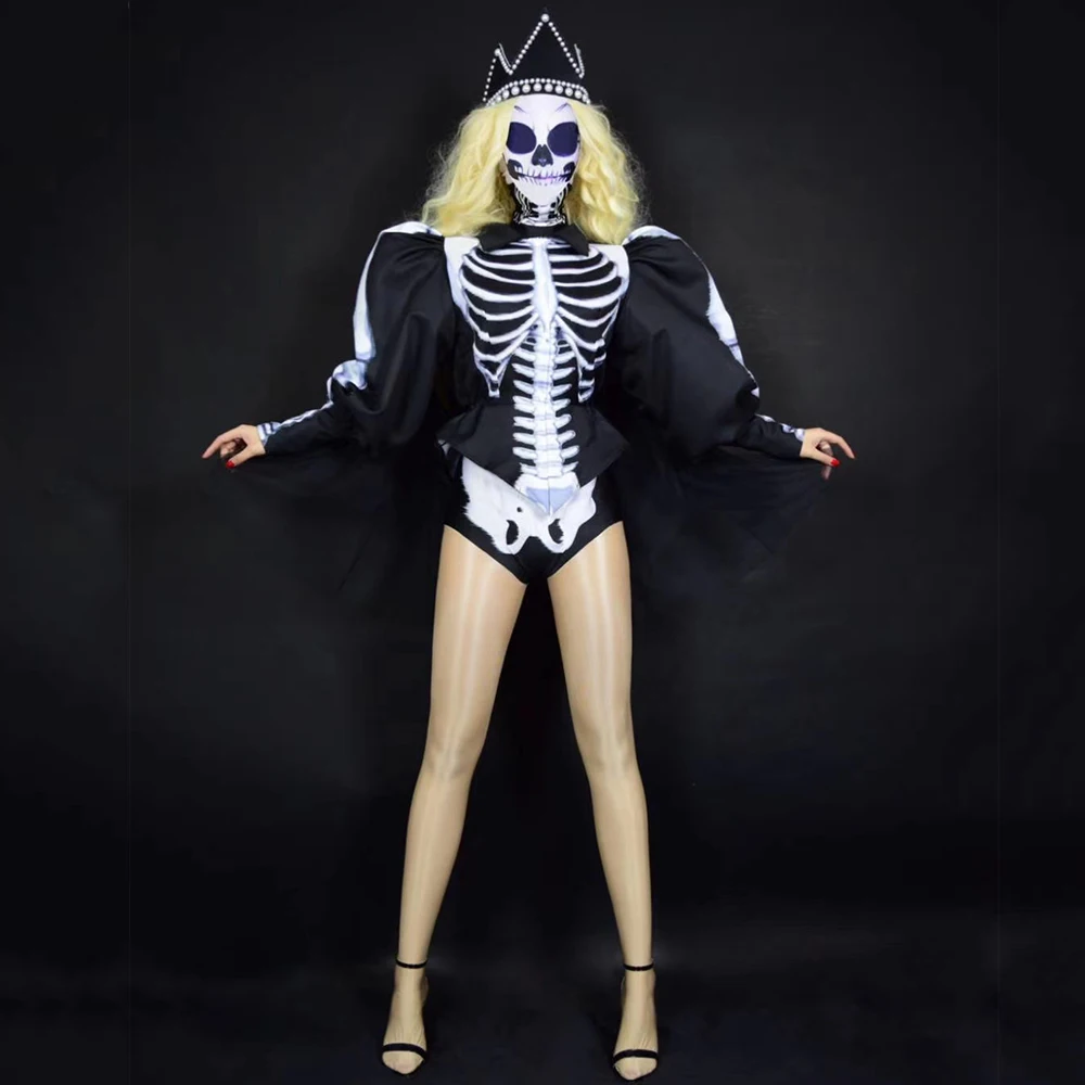 Black Puff Sleeves Top And Shorts Skeleton Halloween For Women Fashion Show Clothing Drag Queen Carnival Outfit Stage Wear
Black Puff Sleeves Top And Shorts Skeleton Halloween For Women Fashion Show Clothing Drag Queen Carnival Outfit Stage Wear