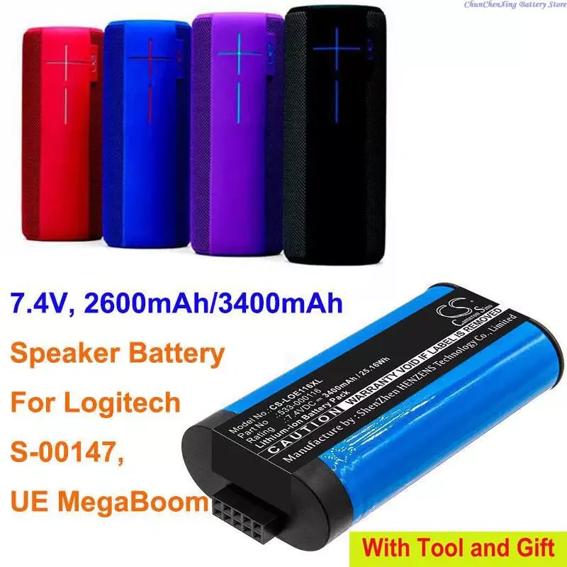 Cameron Sino 2600mAh/3400mAh Speaker Battery 533-000116, 533-000138 for Logitech S-00147, UE MegaBoom
Cameron Sino 2600mAh/3400mAh Speaker Battery 533-000116, 533-000138 for Logitech S-00147, UE MegaBoom