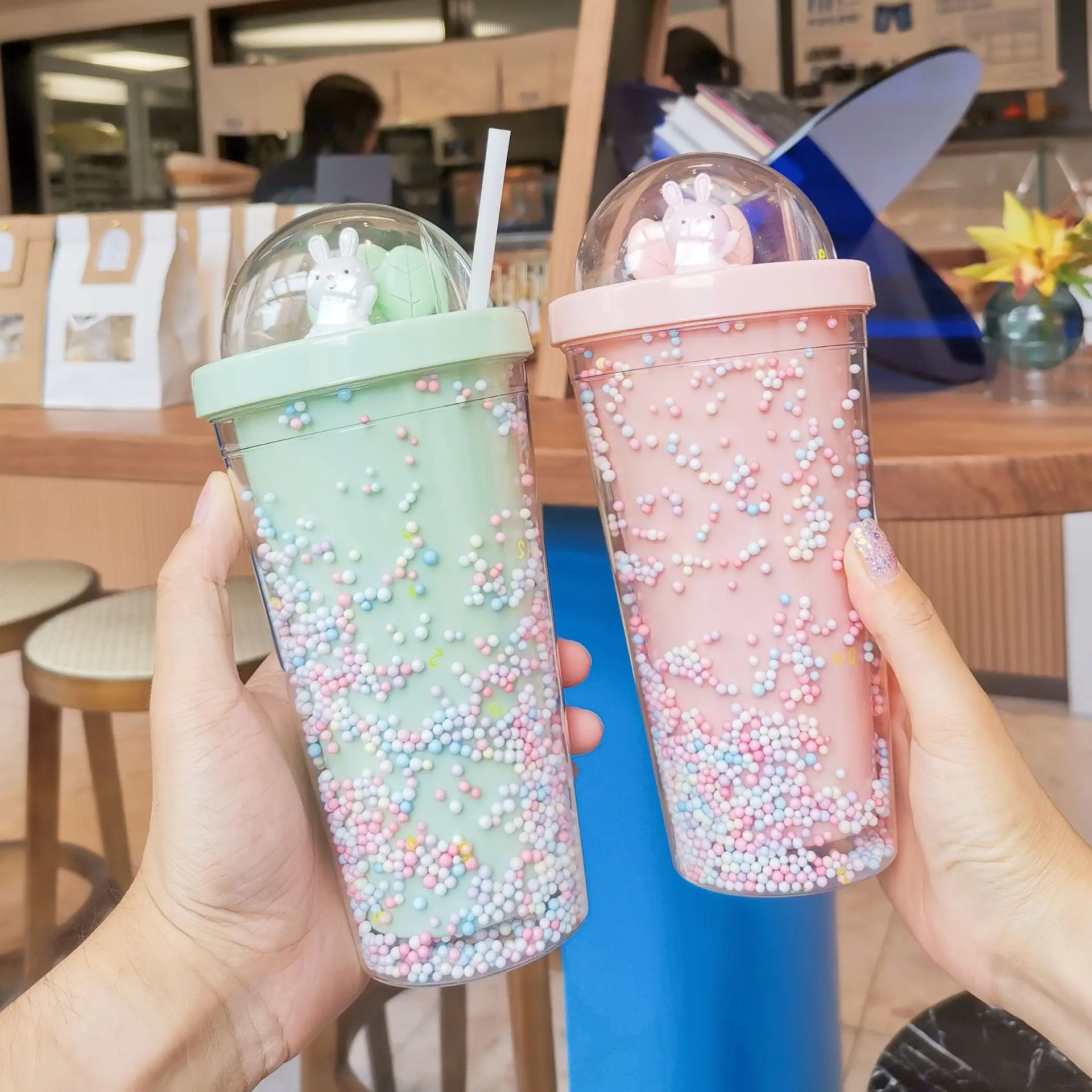 Water Bottle Cute Rabbit Glitter Rainbow Color Plastic Straw Cup Creative Personality Fun Girl Heart Ins Photo Gift Portable Cup
Water Bottle Cute Rabbit Glitter Rainbow Color Plastic Straw Cup Creative Personality Fun Girl Heart Ins Photo Gift Portable Cup