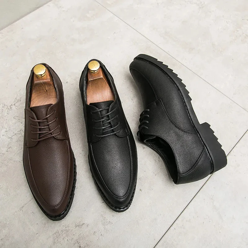 Men's Business Dress Casual Leather Shoes In Spring And Autumn New Fashion Versatile Light Black Inner Raised Flat Sole Shoes
Men's Business Dress Casual Leather Shoes In Spring And Autumn New Fashion Versatile Light Black Inner Raised Flat Sole Shoes