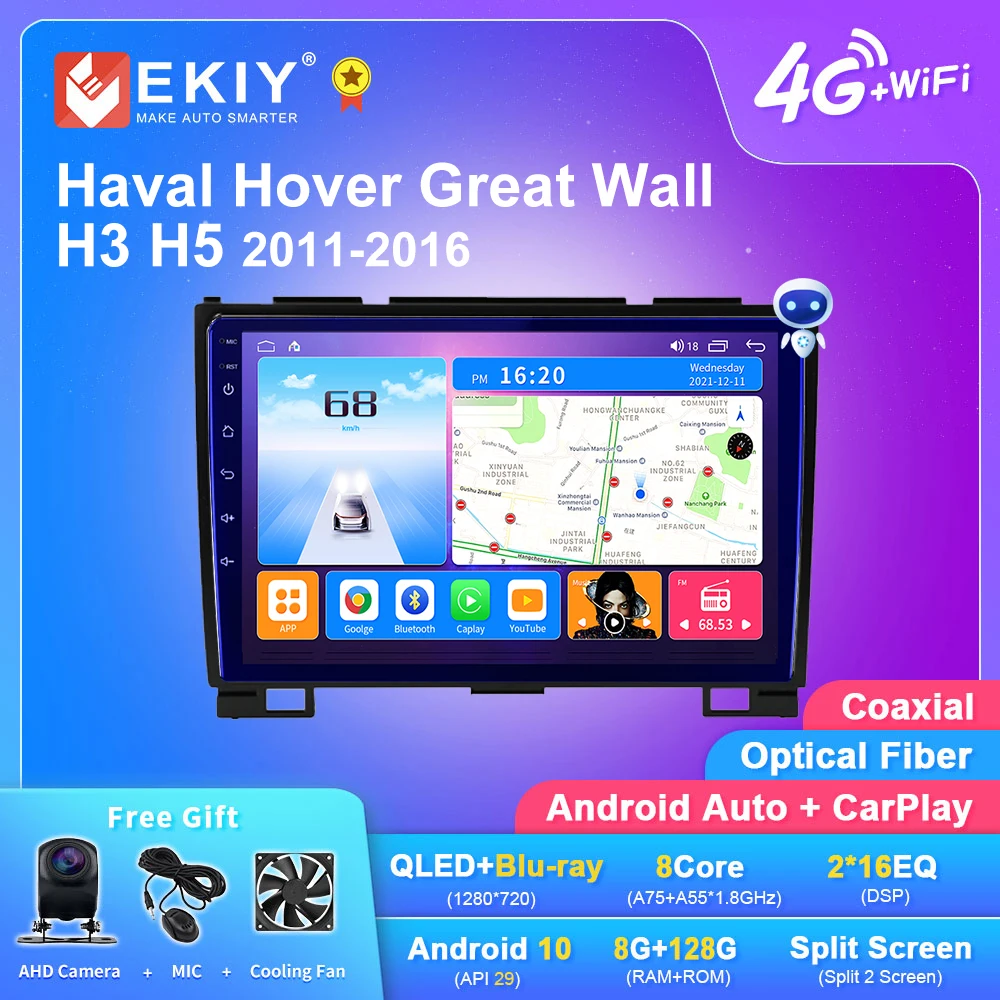 

EKIY T7 Android 10.0 Car Radio For Haval Hover Great Wall H3 H5 2011-2016 Car Multimedia Video Player 2din Carplay GPS Navi DVD