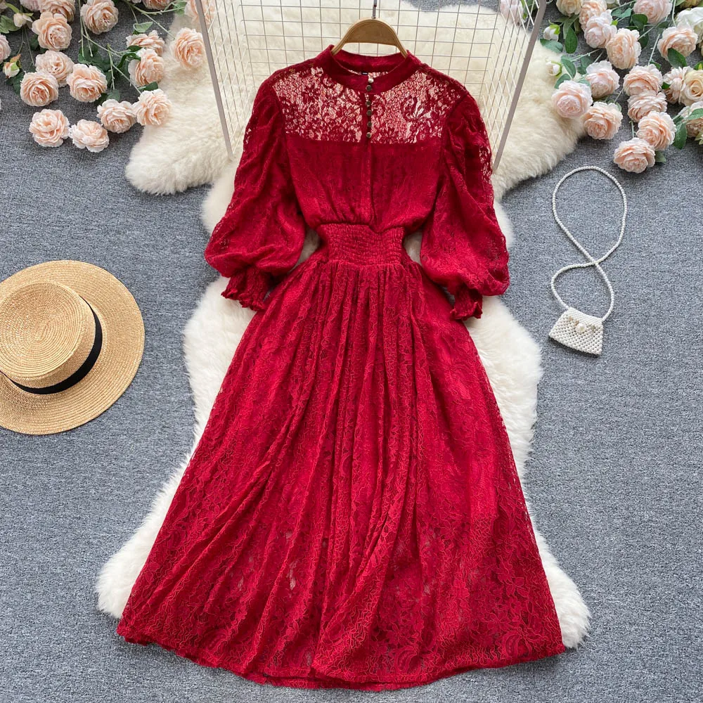 Women New Fashion Spring Autumn Round Neck Long Sleeve Elastic Waist A-line Dress Solid Color Party Clothes Vestidos G904
Women New Fashion Spring Autumn Round Neck Long Sleeve Elastic Waist A-line Dress Solid Color Party Clothes Vestidos G904