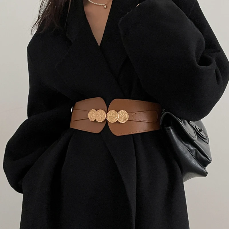 Elastic Wide Waist Closure Women Belt Fashion Alloy Buckle Slim Body Waist Strap Lady Suit Coat Skirt Dress Decorative Waistband
Elastic Wide Waist Closure Women Belt Fashion Alloy Buckle Slim Body Waist Strap Lady Suit Coat Skirt Dress Decorative Waistband