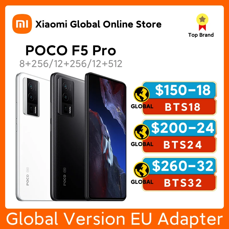 

POCO F5 Pro Global Version 256GB/512GB Snapdragon® 8+ Gen 1 6.67"WQHD+120Hz AMOLED DotDisplay 64MP Camera NFC 5G