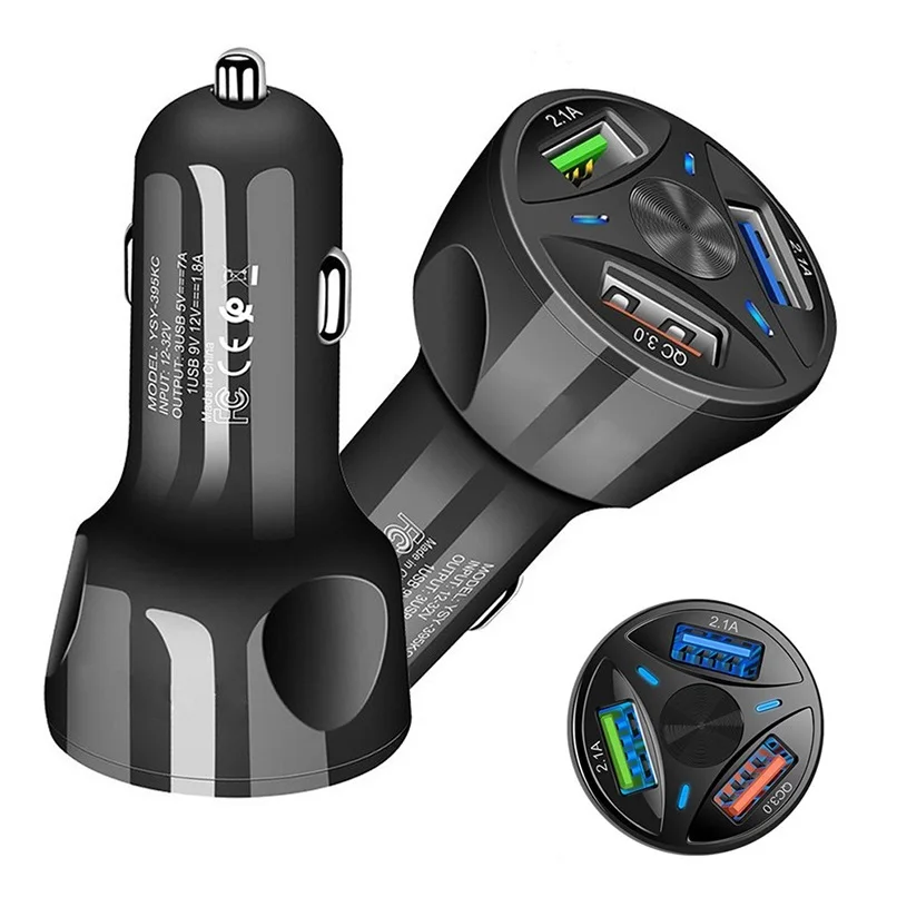 10pcs Car USB Charger Quick Charge 3.0 4.0 Universal Fast Charging in car 3 Port mobile phone charger for samsung s10 iphone 12
10pcs Car USB Charger Quick Charge 3.0 4.0 Universal Fast Charging in car 3 Port mobile phone charger for samsung s10 iphone 12