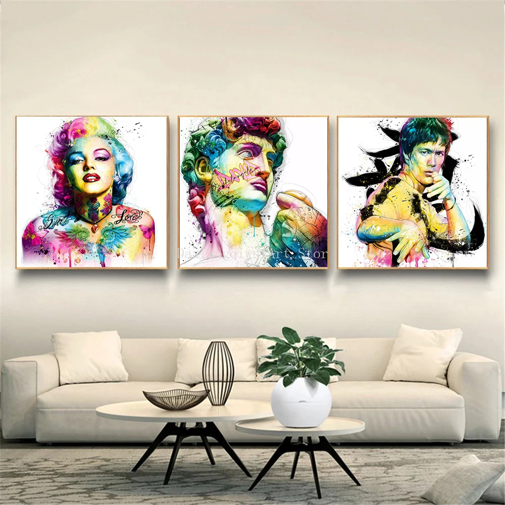 Colorful Graffiti Portrait Art Marilyn Monroe David Canvas Painting Poster Print Wall Art Picture for Living Room Home Decor
Colorful Graffiti Portrait Art Marilyn Monroe David Canvas Painting Poster Print Wall Art Picture for Living Room Home Decor
