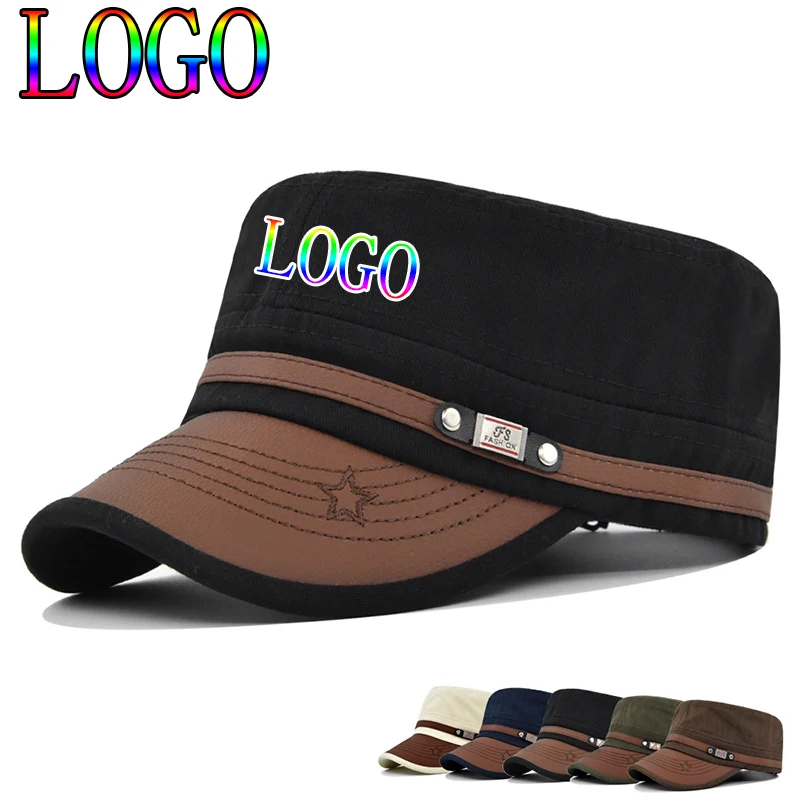 Custom Logo Mens Baseball Cap Breathable Flat Top Adjustable Army Caps Outdoor Everyday Military Style Summer Metal Label Hat
Custom Logo Mens Baseball Cap Breathable Flat Top Adjustable Army Caps Outdoor Everyday Military Style Summer Metal Label Hat