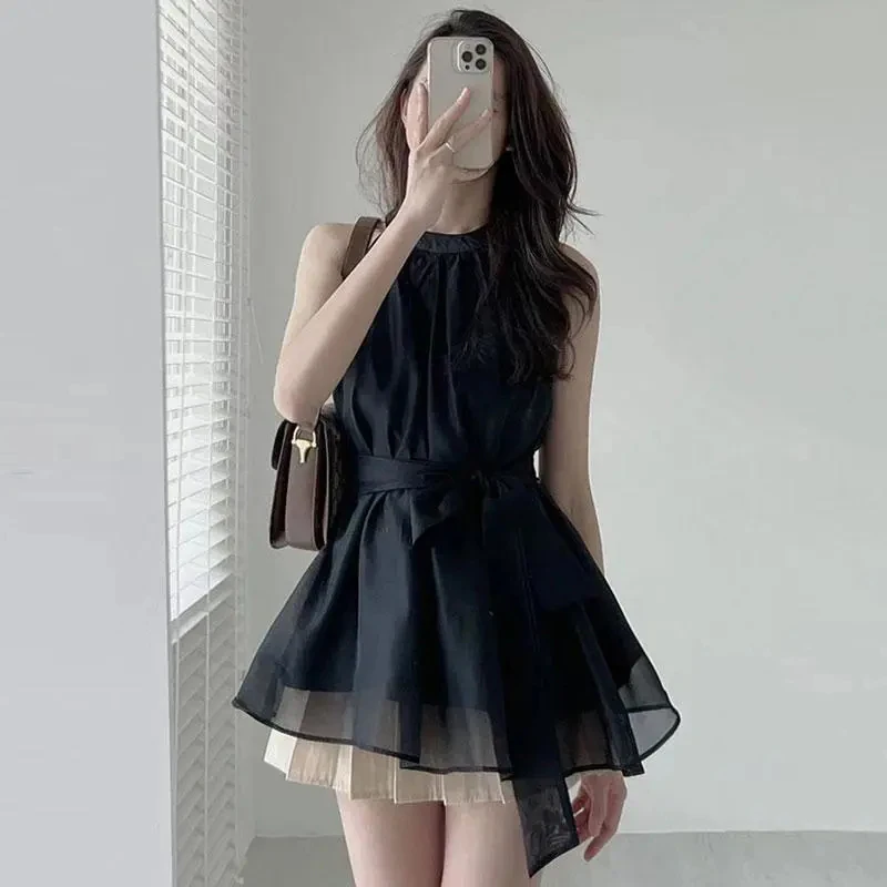MEXZT Elegant Women Chiffon Shirts Sexy Halter Lace Up Bandage Bow Blouses Office Lady Korean Solid Sleeveless Loose Casual Tops
MEXZT Elegant Women Chiffon Shirts Sexy Halter Lace Up Bandage Bow Blouses Office Lady Korean Solid Sleeveless Loose Casual Tops