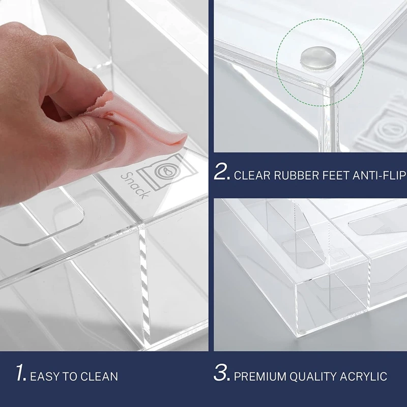 Акриловая прозрачная сумка, органический ящик, ящик для хранения еды, держатель для галлонов, Кварта, сэндвич-пакеты для закусок