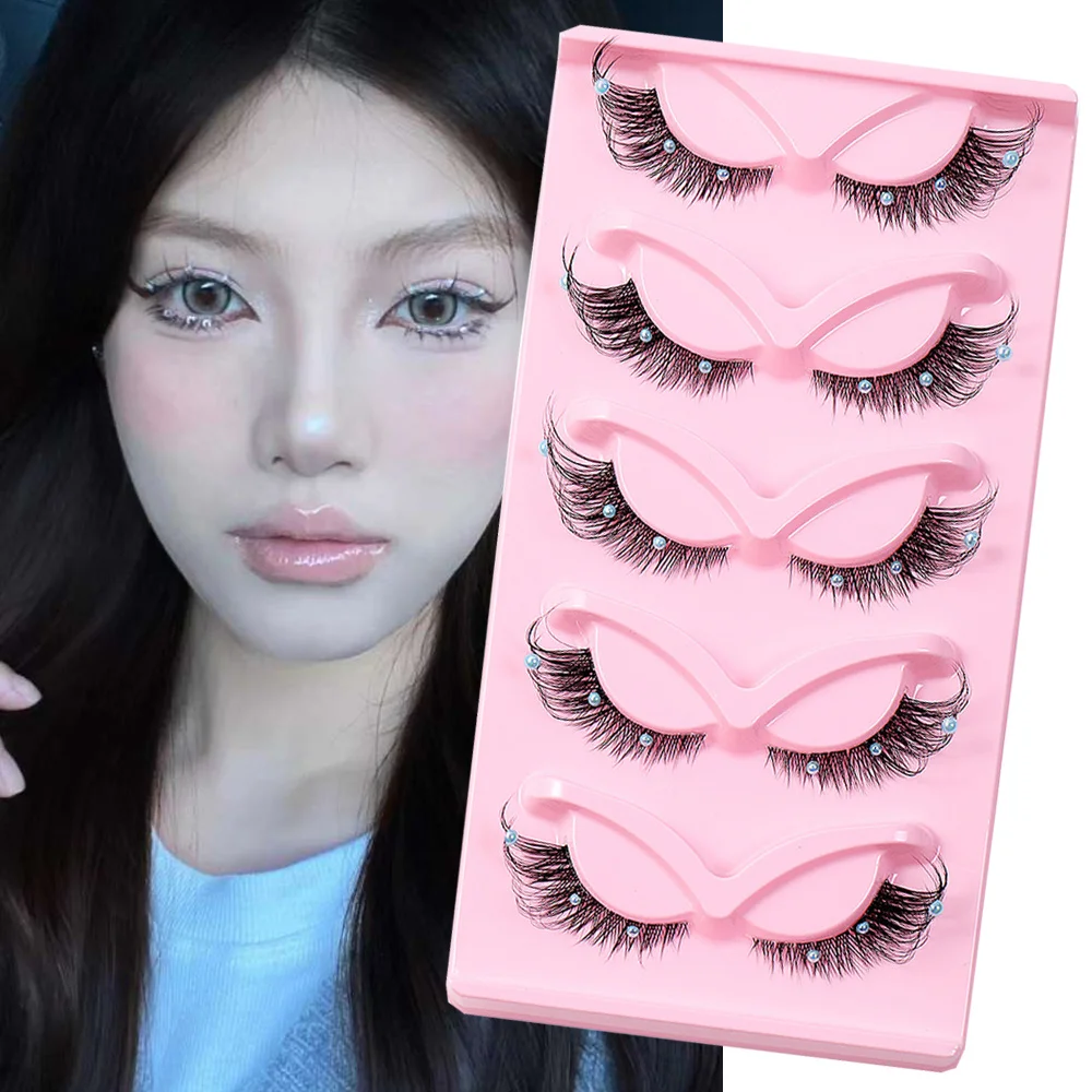5 Pairs Lash Extension End Elongated Pearl Decoration Eyelash 3D Cross Long Reusable Faux Mink Fox Eye Clear False Eyelashes
5 Pairs Lash Extension End Elongated Pearl Decoration Eyelash 3D Cross Long Reusable Faux Mink Fox Eye Clear False Eyelashes