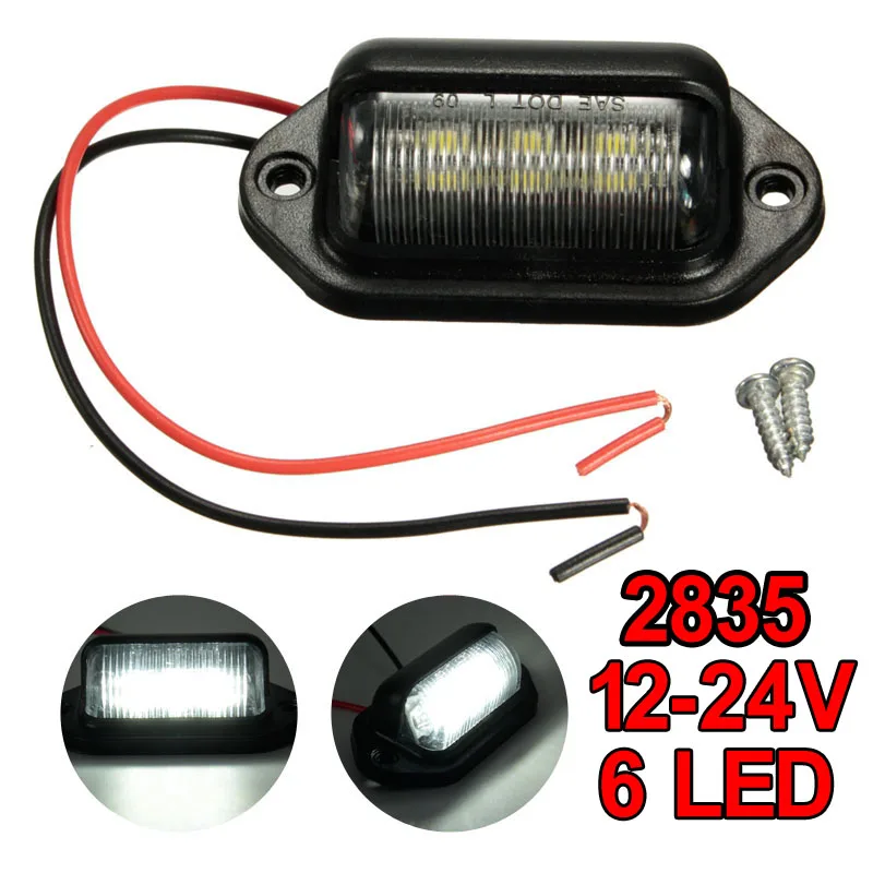 Лампы для номерного знака, 6 светодиодов, 12 В, 24 В
Лампы для номерного знака, 6 светодиодов, 12 В, 24 В