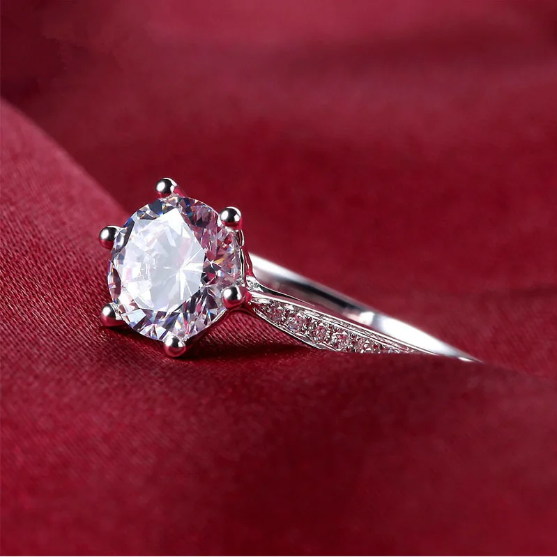 

Origin 925 Sterling Silver Jewlery Diamond Ring for Women Wedding Bands Engagement Anillos De Diamond Anel Box Females Rings Box