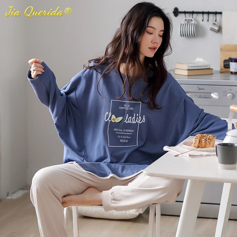 Woman Pijama Set 100% Cotton Loose Style Pullover Leisure Homesuit Cotton Loungewear Oversized Sleepwear Avocado Printing Pajama
Woman Pijama Set 100% Cotton Loose Style Pullover Leisure Homesuit Cotton Loungewear Oversized Sleepwear Avocado Printing Pajama