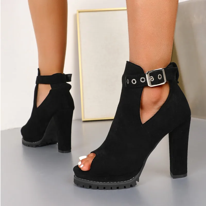 Women High Heels Peep Toe Sandals Chunky Heel Shoes Big Size Platform Shoes Female Ankle Buckle Sexy Pumps Sandalias De Mujer
Women High Heels Peep Toe Sandals Chunky Heel Shoes Big Size Platform Shoes Female Ankle Buckle Sexy Pumps Sandalias De Mujer
