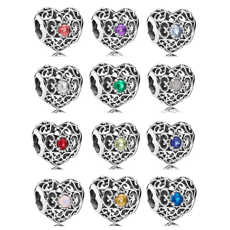 Top Quality S925 Sterling Silver Bead Openwork birthday Stones Love Heart Charm Fit WomenBracelets DIY Jewelry
Top Quality S925 Sterling Silver Bead Openwork birthday Stones Love Heart Charm Fit WomenBracelets DIY Jewelry