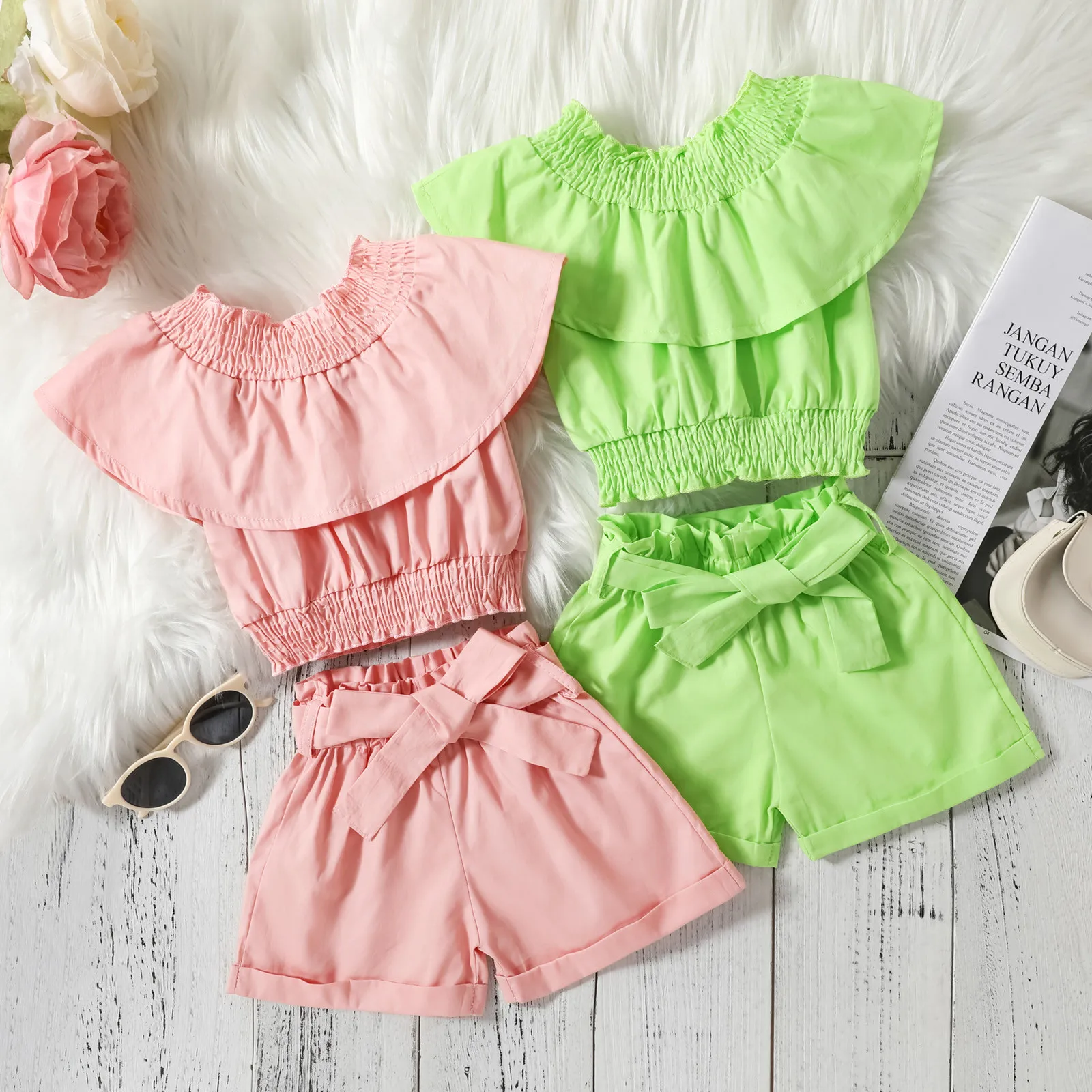 1-6 Years Toddler Kids Baby Girls Clothes 2022 Summer Off Shoulder T Shirt Solid Color Top+ Bow Shorts 2PCS Outfits Clothes Set
1-6 Years Toddler Kids Baby Girls Clothes 2022 Summer Off Shoulder T Shirt Solid Color Top+ Bow Shorts 2PCS Outfits Clothes Set