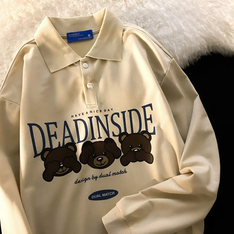 Cute bear pullover women's Harajuku Korean loose 90s polo collar sweatshirt long sleeve unisex fall 2022 women clothing
Cute bear pullover women's Harajuku Korean loose 90s polo collar sweatshirt long sleeve unisex fall 2022 women clothing