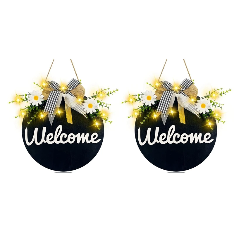 JEYL 2X Lighted Welcome Wreath Sign Front Door Porch Decor Rustic Round Wooden Hanging Hello Sign Spring Summer Decor A
JEYL 2X Lighted Welcome Wreath Sign Front Door Porch Decor Rustic Round Wooden Hanging Hello Sign Spring Summer Decor A