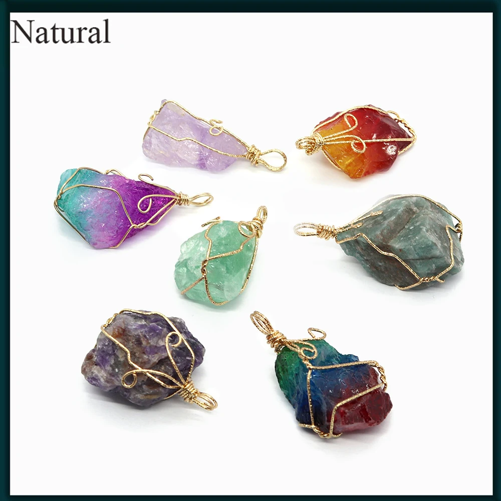 Natural Stone Irregular Crystal Pendant 20-60mm Steel Wire Winding Jewelry Charm Fashion Women DIY Necklace Earrings Jewelry
Natural Stone Irregular Crystal Pendant 20-60mm Steel Wire Winding Jewelry Charm Fashion Women DIY Necklace Earrings Jewelry
