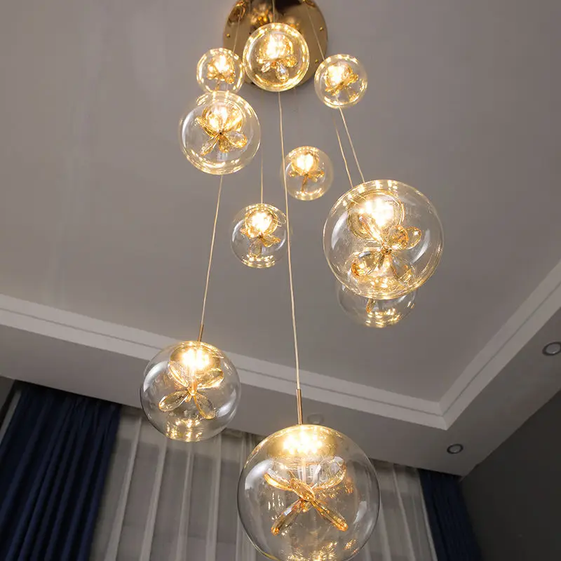 Modern Spiral Chandeliers Living Room Villa Loft Gold/Silver Dining Room Kitchen Chandelier Crystal flower Stair Ceiling Light
Modern Spiral Chandeliers Living Room Villa Loft Gold/Silver Dining Room Kitchen Chandelier Crystal flower Stair Ceiling Light