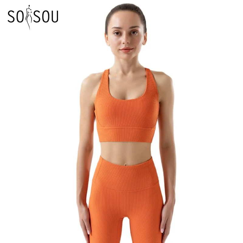 SOISOU Rib Fabric Women's Tracksuit Tights Women Leggings Sports Bra Gym Fitness Elastic Yoga Set Woman 2 Pieces Female Clothing
SOISOU Rib Fabric Women's Tracksuit Tights Women Leggings Sports Bra Gym Fitness Elastic Yoga Set Woman 2 Pieces Female Clothing