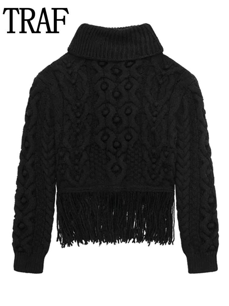 TRAF Cropped Women's Turtleneck Sweater Black Knitted Sweater Women Winter 2022 Long Sleeve Fashion Fringed Woman Jumper
TRAF Cropped Women's Turtleneck Sweater Black Knitted Sweater Women Winter 2022 Long Sleeve Fashion Fringed Woman Jumper
