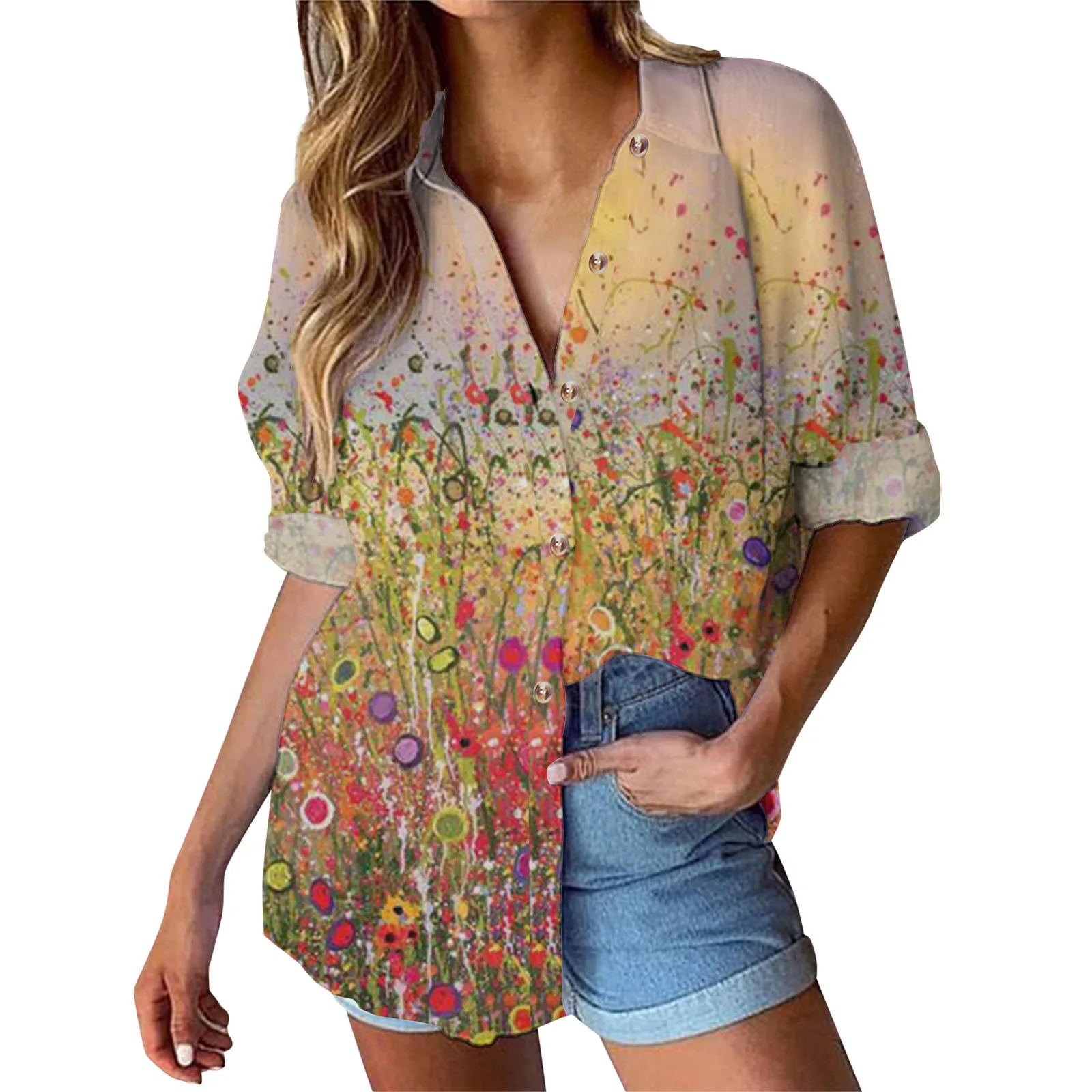 Футболка женская свободного кроя на пуговицах, Повседневная рубашка с длинным рукавом, свободный крой, рабочая блузка, большие черные топы 
Футболка женская свободного кроя на пуговицах, Повседневная рубашка с длинным рукавом, свободный крой, рабочая блузка, большие черные топы