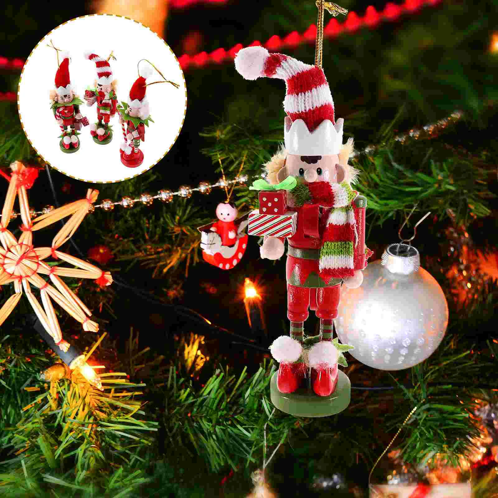 3 Pcs Gift Desktop Wooden Nutcracker Decor Wooden Clipsation Small Figures Xmas Ornament 
3 Pcs Gift Desktop Wooden Nutcracker Decor Wooden Clipsation Small Figures Xmas Ornament