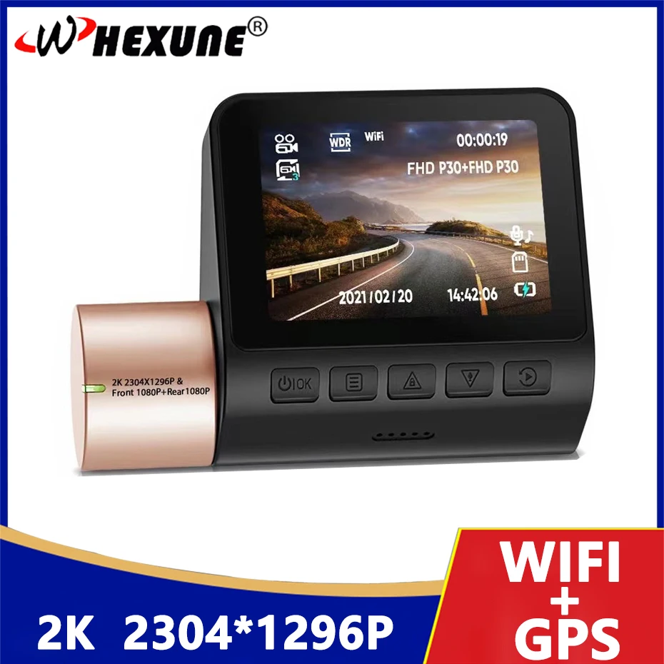 

Dash Cam Car DVR 2K Resolution FHD 1296P Built-in GPS WIFI 3 Inch IPS Screen Car Video Recorder 24Hour Parking Monitor Black Box