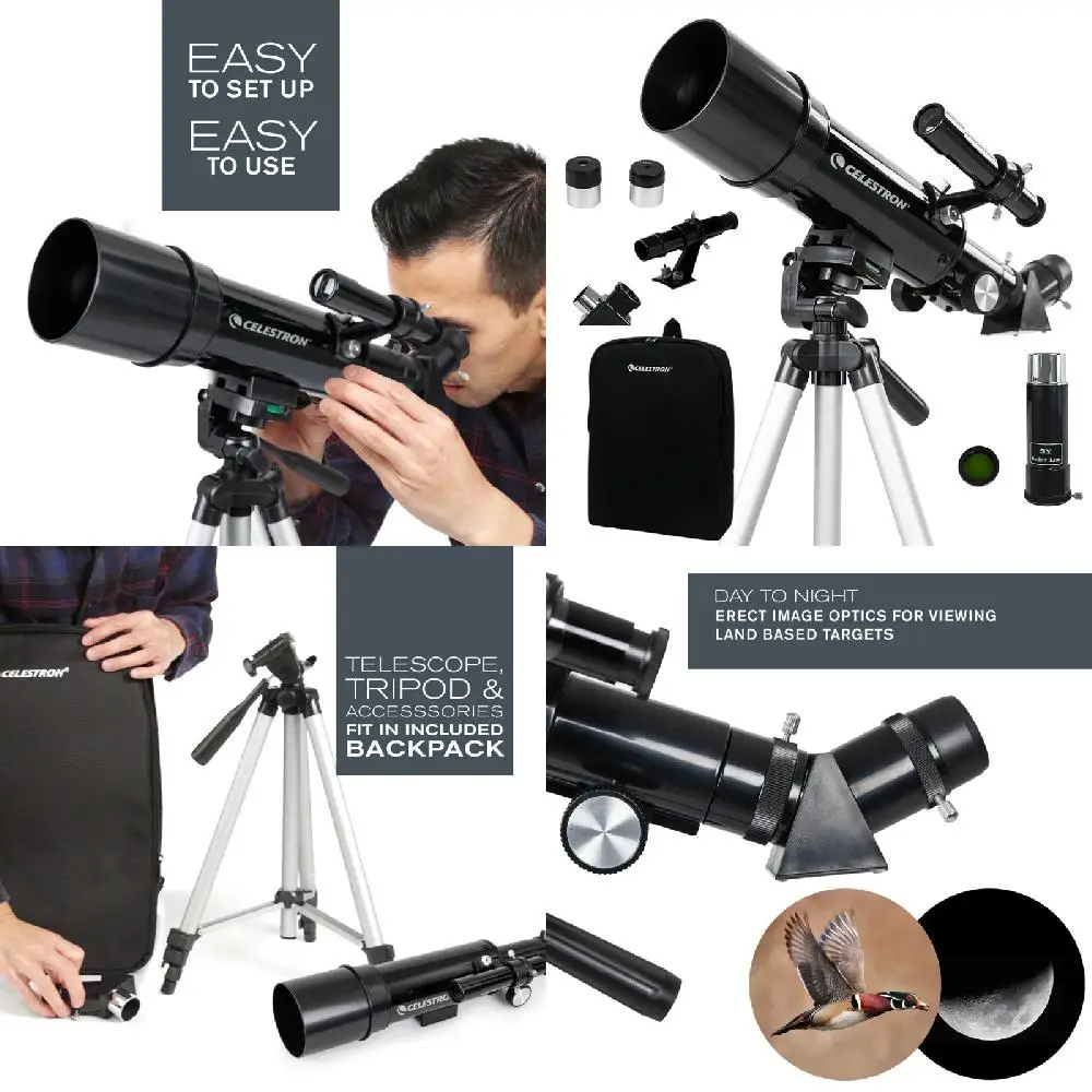 BSERVING STARS & PLANETS. Elegant 60 Portable Telescope with Backpack and Tripod - Perfect for Amazing, Clear Night Viewing of S
BSERVING STARS & PLANETS. Elegant 60 Portable Telescope with Backpack and Tripod - Perfect for Amazing, Clear Night Viewing of S