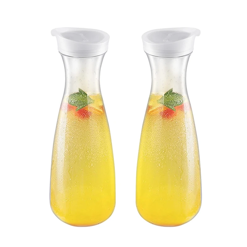 2Pcs Plastic Water Carafes With White Flip Tab Lids- Food Grade & Recyclable Shatterproof Pitchers - Juice Jar
2Pcs Plastic Water Carafes With White Flip Tab Lids- Food Grade & Recyclable Shatterproof Pitchers - Juice Jar
