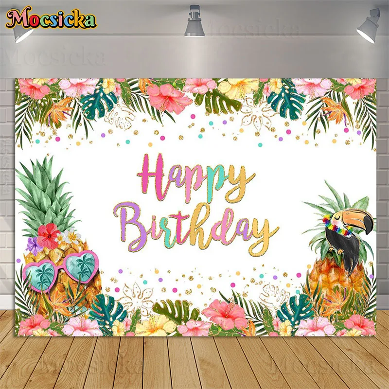 Tropical Fruit Aloha Party Photography Backdrops Pineapple Palm Leaf Birthday Cake Table Decoration Props Baby Shower Background
Tropical Fruit Aloha Party Photography Backdrops Pineapple Palm Leaf Birthday Cake Table Decoration Props Baby Shower Background