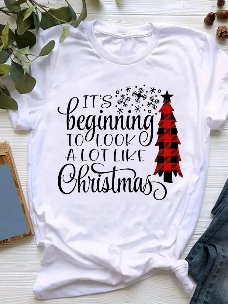 Plaid Letter 90s Style Women Clothing Happy New Year Graphic T-shirt Merry Christmas Clothes Fashion Basic Tee Top Print T Shirt
Plaid Letter 90s Style Women Clothing Happy New Year Graphic T-shirt Merry Christmas Clothes Fashion Basic Tee Top Print T Shirt