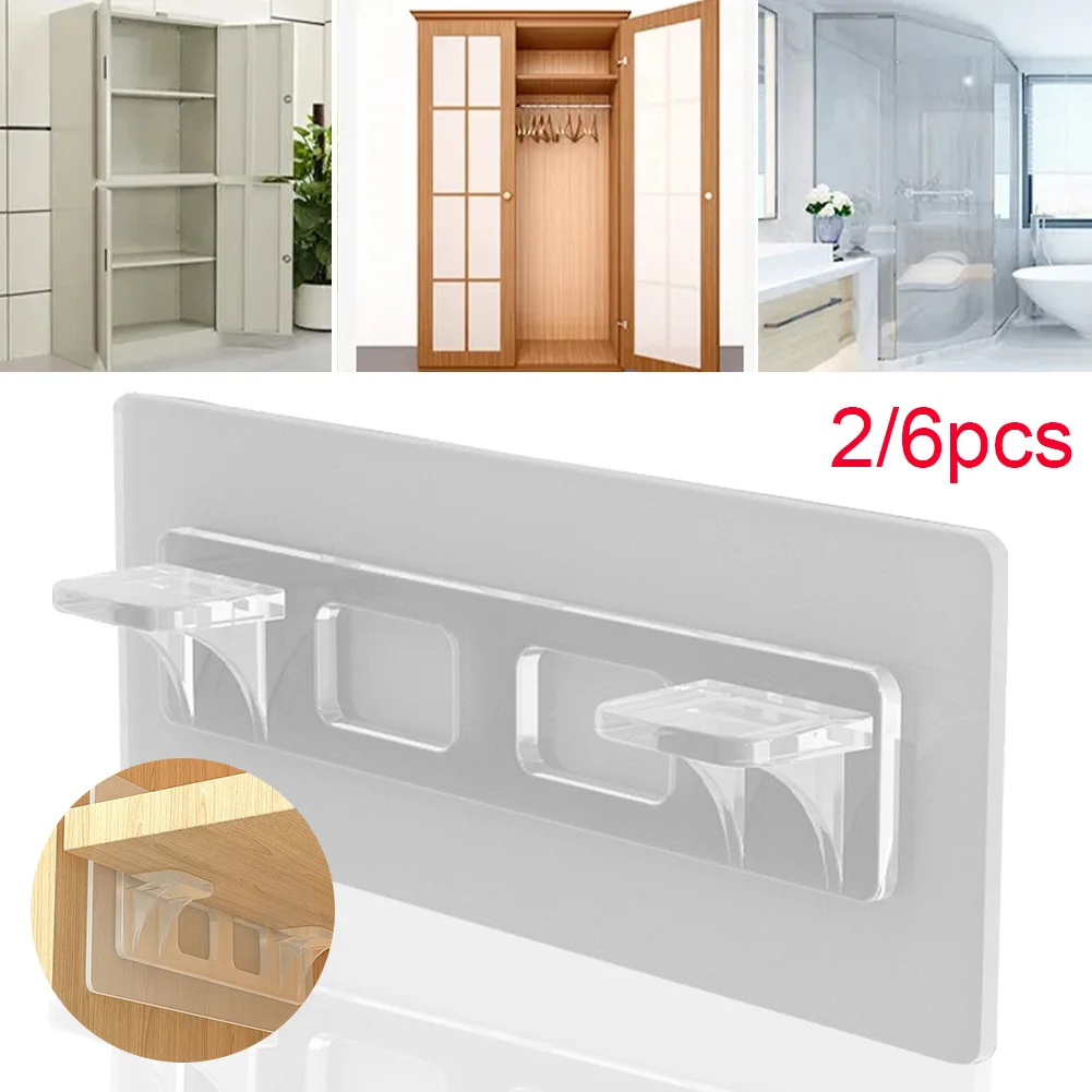 2/6pcs Adhesive Shelf Holder Punch Free Shelf Support Pegs Closet Cabinet Layered Partition Bracket Household Tool
2/6pcs Adhesive Shelf Holder Punch Free Shelf Support Pegs Closet Cabinet Layered Partition Bracket Household Tool