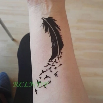 Waterproof Temporary Tattoo Sticker mandala henna bird feather body art tatto flash tatoo fake tattoos for girl women men 4
