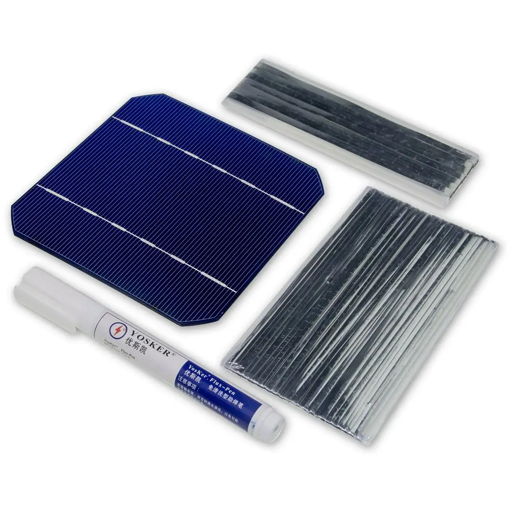 DIY Solar Panel 100W 40 Pieces 125MM Monocrystalline Photovoltaic Cells 5x5 With Busbar Tabbing Wire Kits and Flux Pen
DIY Solar Panel 100W 40 Pieces 125MM Monocrystalline Photovoltaic Cells 5x5 With Busbar Tabbing Wire Kits and Flux Pen