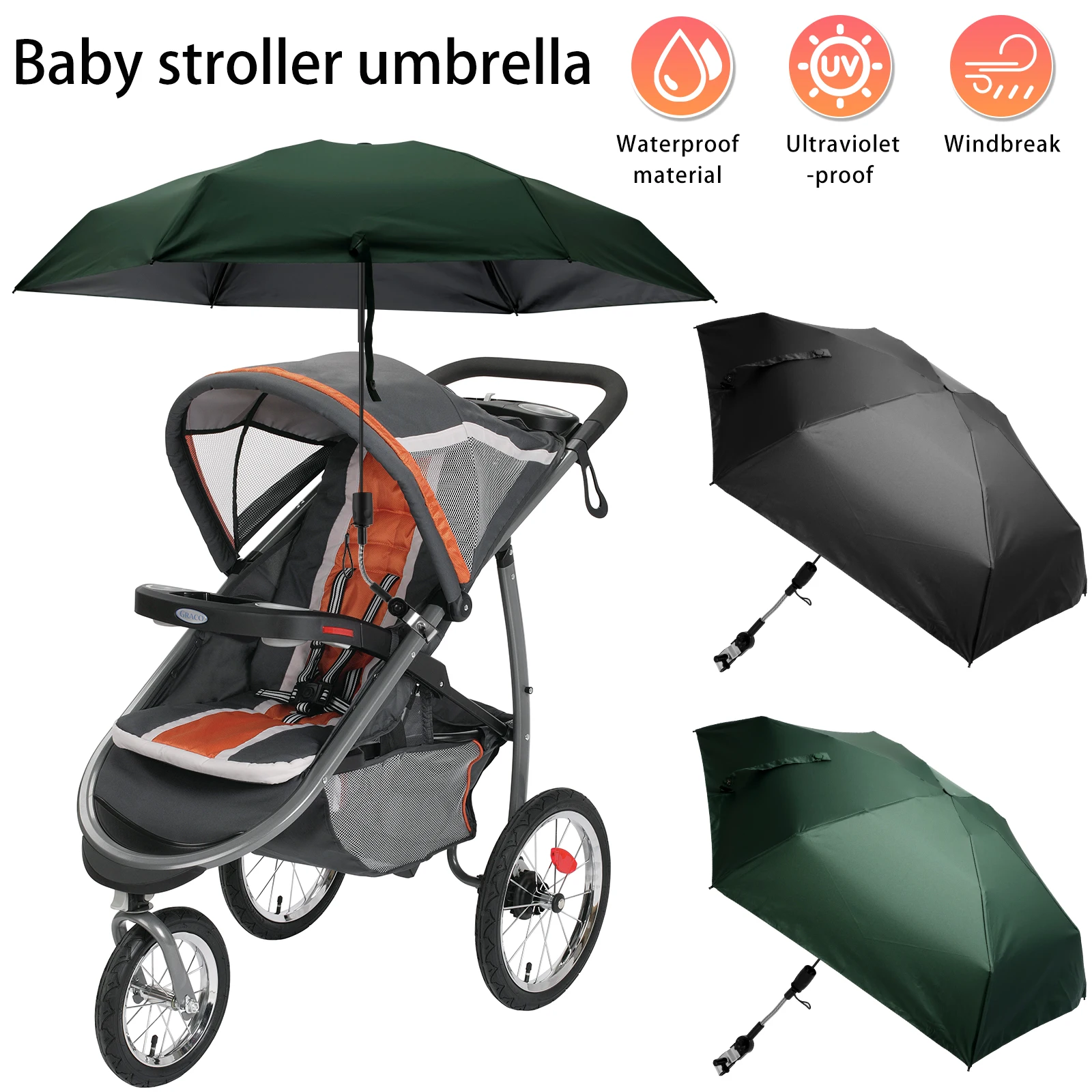 Baby Strollers Umbrella Adjustable Stroller Parasol with Clamp and Handle Waterproof Stroller Parasol Umbrella Foldable Sun
Baby Strollers Umbrella Adjustable Stroller Parasol with Clamp and Handle Waterproof Stroller Parasol Umbrella Foldable Sun