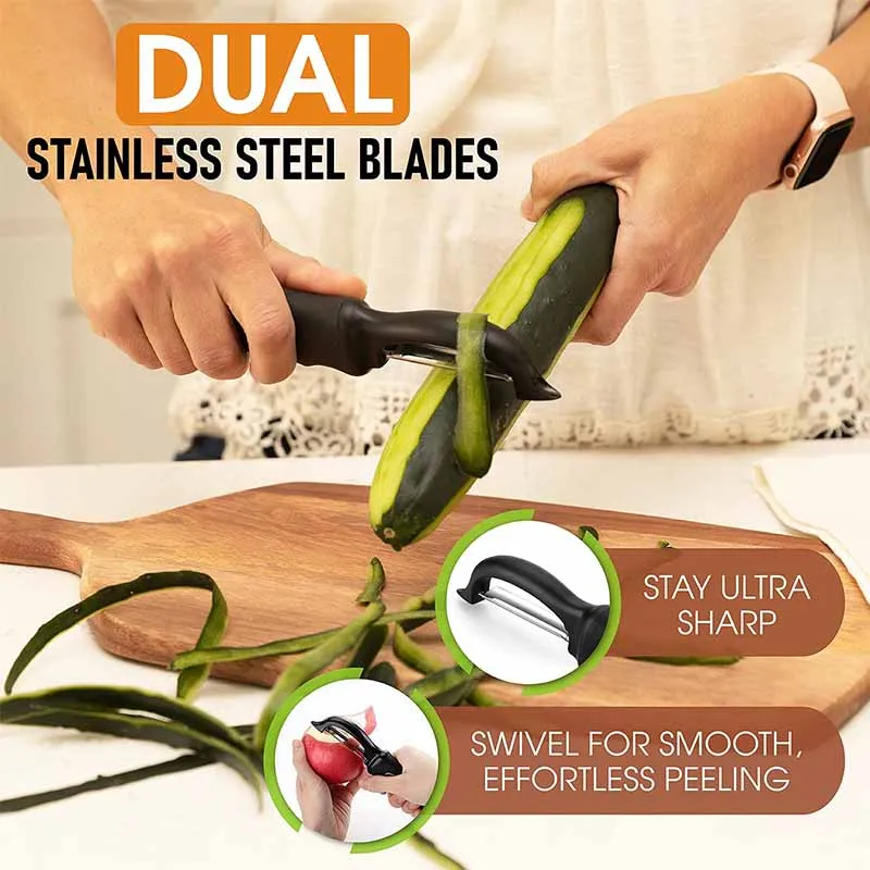 Premium Swivel Rotatable Vegetable Peeler Perfect Kitchen Peeler For Veggie Fruit Potato Carrot Apple Kitchen Gadget Accessories
Premium Swivel Rotatable Vegetable Peeler Perfect Kitchen Peeler For Veggie Fruit Potato Carrot Apple Kitchen Gadget Accessories