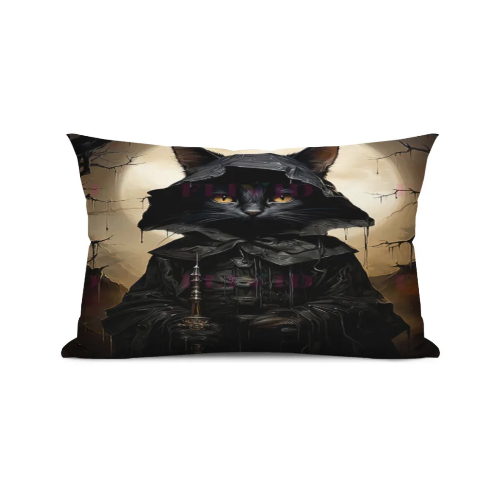 

Black-Cat-Witch-And-Vampire-Cat-Gothic-Witchcraft-Pillowcase Pattern Dream Fashion Cushion Pillowcase Home Decor 30x50CM