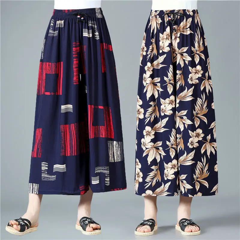 Summer Wide Leg Pants Flower Print Pattern Loose Long Woman Cotton Linen Female Hot Sale Trousers High Waist Knitted Bottom W21
Summer Wide Leg Pants Flower Print Pattern Loose Long Woman Cotton Linen Female Hot Sale Trousers High Waist Knitted Bottom W21