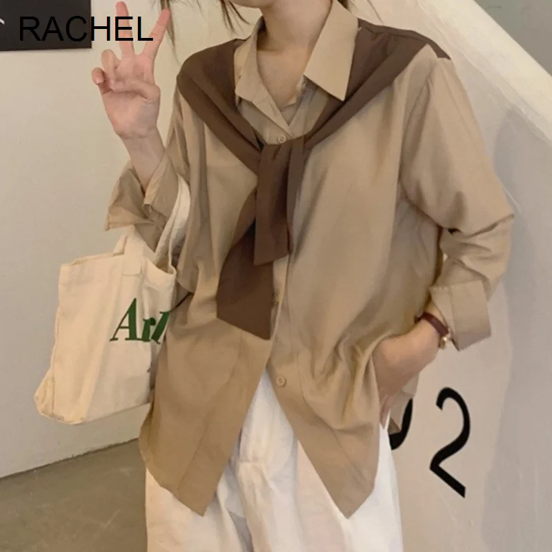 Рубашка женская демисезонная с длинным рукавом и имитацией шаль
Рубашка женская демисезонная с длинным рукавом и имитацией шаль