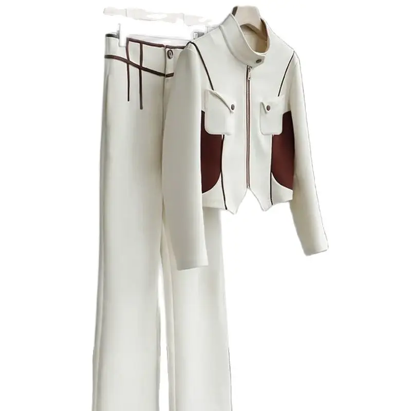 2023 New Spring Casual Fashion Two-piece Suit for Women Beige Jacket+Wide Leg Pants Summer Thin Materil Jacket And Pants
2023 New Spring Casual Fashion Two-piece Suit for Women Beige Jacket+Wide Leg Pants Summer Thin Materil Jacket And Pants