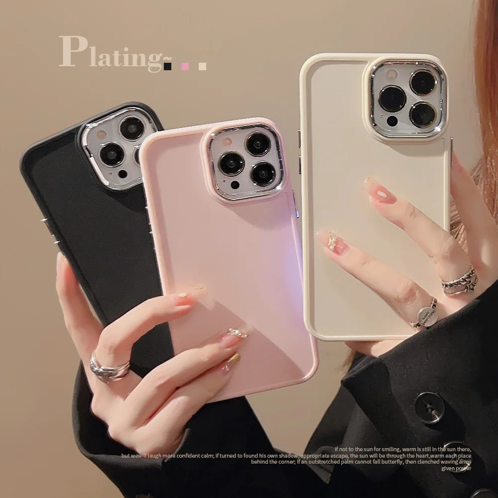 Simple Plated Lens Frame Solid Color TPU Silicone Phone Case For iPhone 14 Pro Max 14 Plus 13 12 11 XR XS X 8 7 Drop Protection
Simple Plated Lens Frame Solid Color TPU Silicone Phone Case For iPhone 14 Pro Max 14 Plus 13 12 11 XR XS X 8 7 Drop Protection