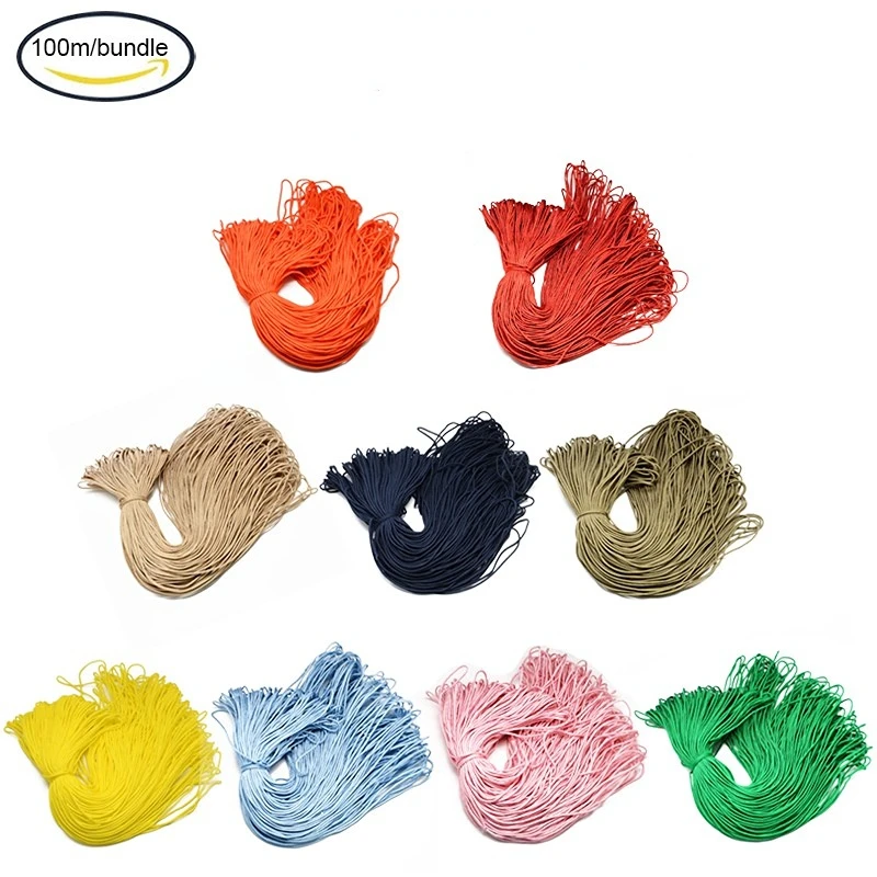 

NBEADS 100m Single Color Polyester Cords 2mm Spandex Climbing Ropes Multipurpose for Jewelry Making DIY Crafts Decoration