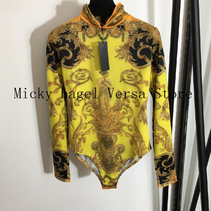 2022 luxury design fashion new vintage printed women's one-piece T-shirt temperament stand collar long sleeve women's one-piece
2022 luxury design fashion new vintage printed women's one-piece T-shirt temperament stand collar long sleeve women's one-piece