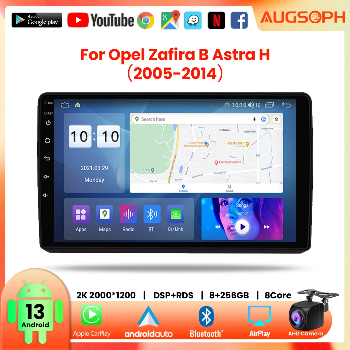 Автомобильный радиоприемник Android 13 для Opel Zafira B Astra H 2005-2014, 9 дюймов 2K мультимедийный плеер с 4G Car Carplay и 2Din GPS-навигацией
Автомобильный радиоприемник Android 13 для Opel Zafira B Astra H 2005-2014, 9 дюймов 2K мультимедийный плеер с 4G Car Carplay и 2Din GPS-навигацией