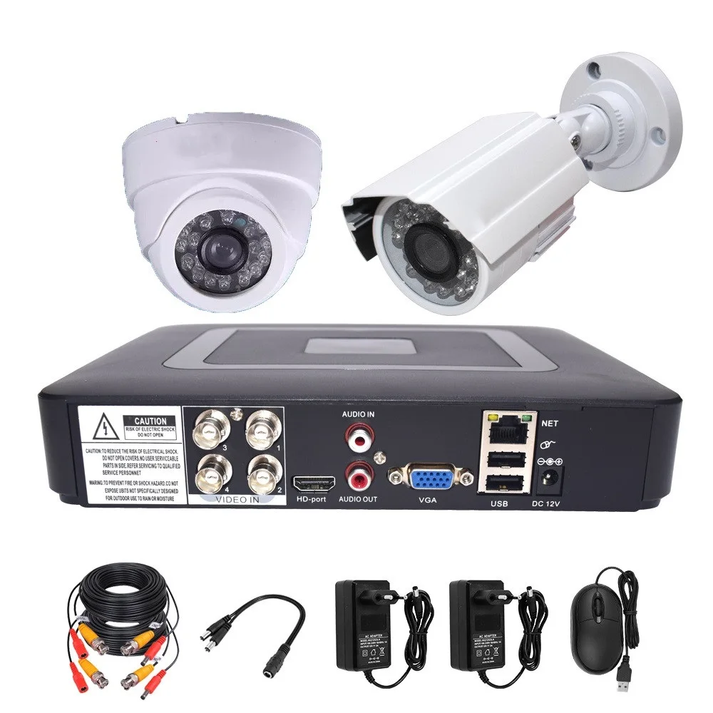 

4CH DVR CCTV System 2PCS Cameras 1080P 2MP Video Surveillance 4CH 5 in 1 DVR Infrared AHD 1200 TVcctv camera security system kit